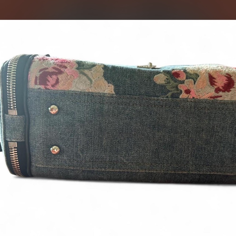 Diesel Blue Floral Embroidered Satchel - Picture 6 of 6